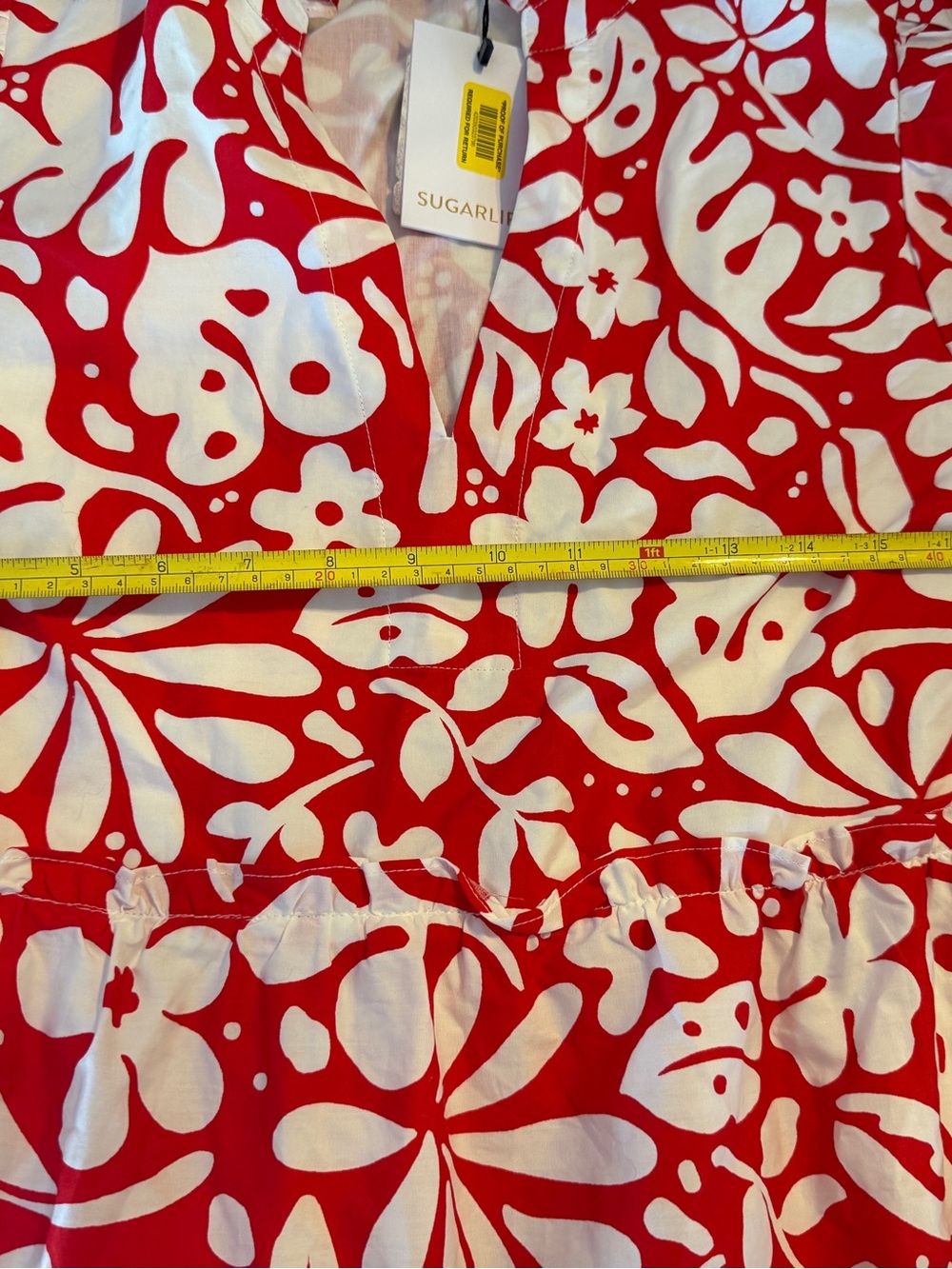 Sugarlips Red and White Floral Mini Dress - Picture 8 of 9